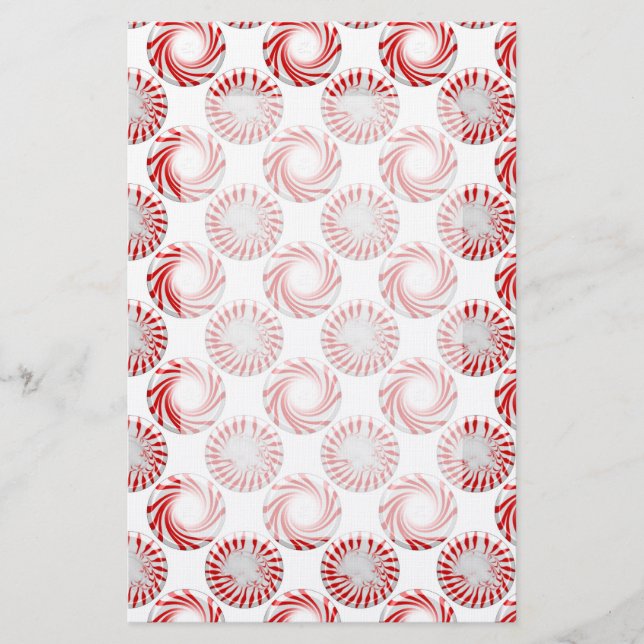 Peppermint Candy Dots Stationery (Front)
