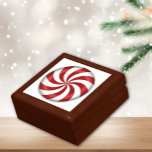 Peppermint Candy Gift Box<br><div class="desc">Your gift will stand out. Store treasures,  jewellery or your secret stash of peppermint candy in this stylish gift box. Decorated with a modern red and white swirl design for a Christmas holiday or Valentines Day gift.</div>