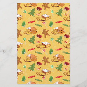 Peppermint Candy,Gingerbread Man and cake Stationery