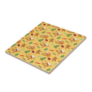 Peppermint Candy,Gingerbread Man and cake Tile
