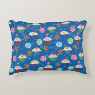 Peppermint Candy ,Gingerbread Man and cup cake Accent Pillow