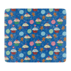 Peppermint Candy ,Gingerbread Man and cup cake Cutting Board