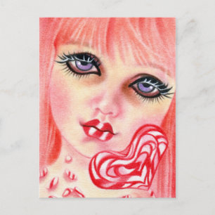 Peppermint Candy Girl Holiday postcard
