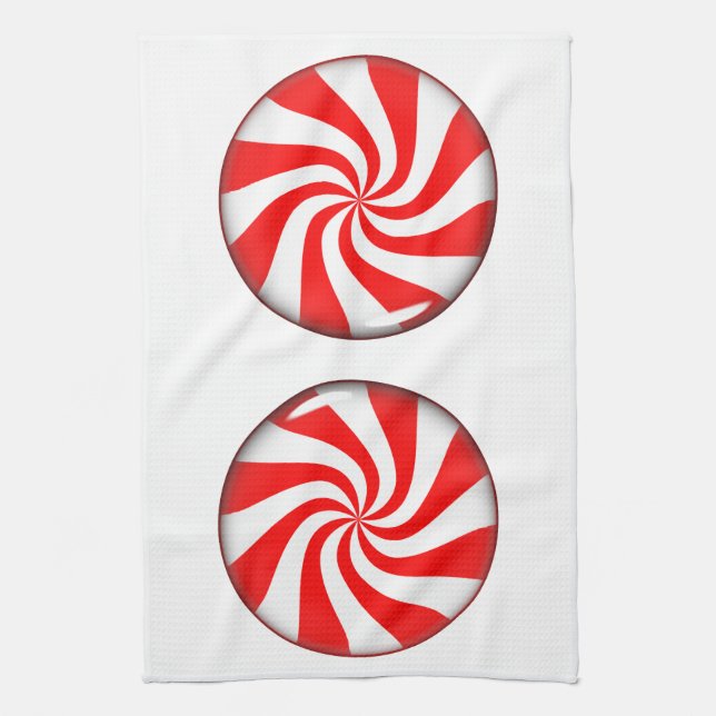 Peppermint Candy Kitchen Towel (Vertical)