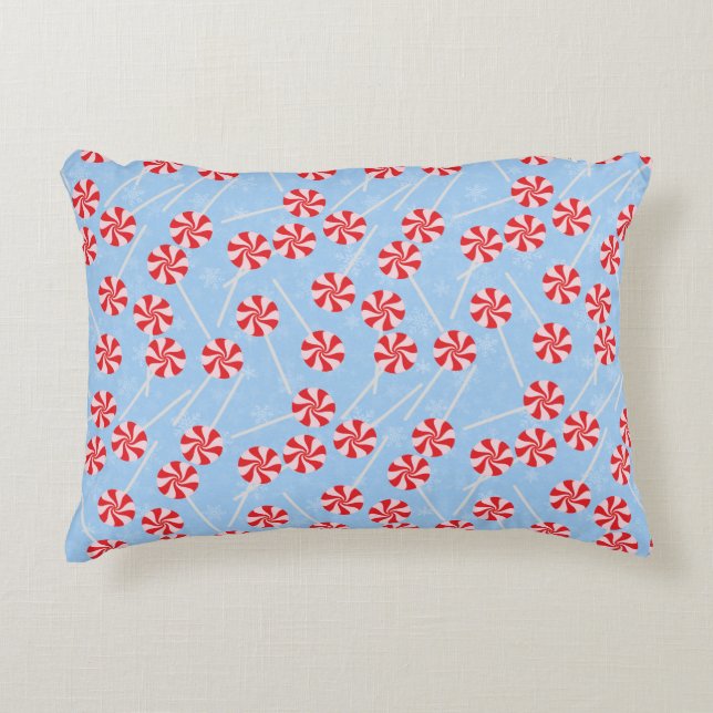 Peppermint Candy Mints Christmas Accent Pillow (Front)