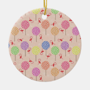 Peppermint Candy Mints Christmas,candy canes Ceramic Ornament