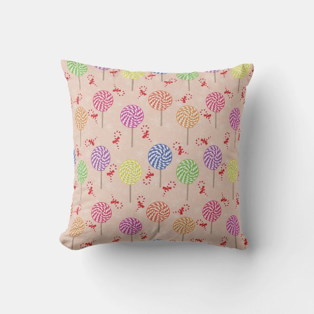 Peppermint Candy Mints Christmas,candy canes Throw Pillow (Front)