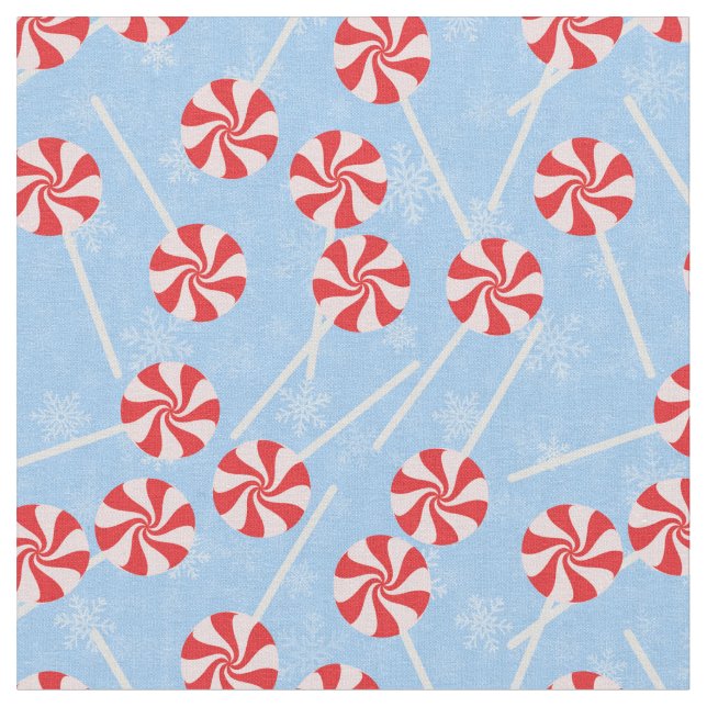 Peppermint Candy Mints Christmas Fabric (Close Up)
