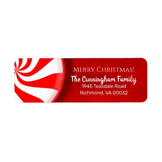 Peppermint Candy Noël Retourner l'adresse Étiquett (Devant)