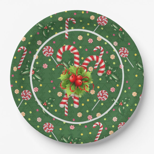 Peppermint Candy Paper Plate (Front)