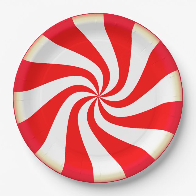 Peppermint Candy Paper Plate (Front)