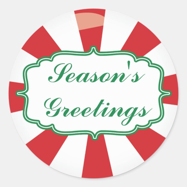Peppermint Candy Seasons greetings Gift sticker (Front)