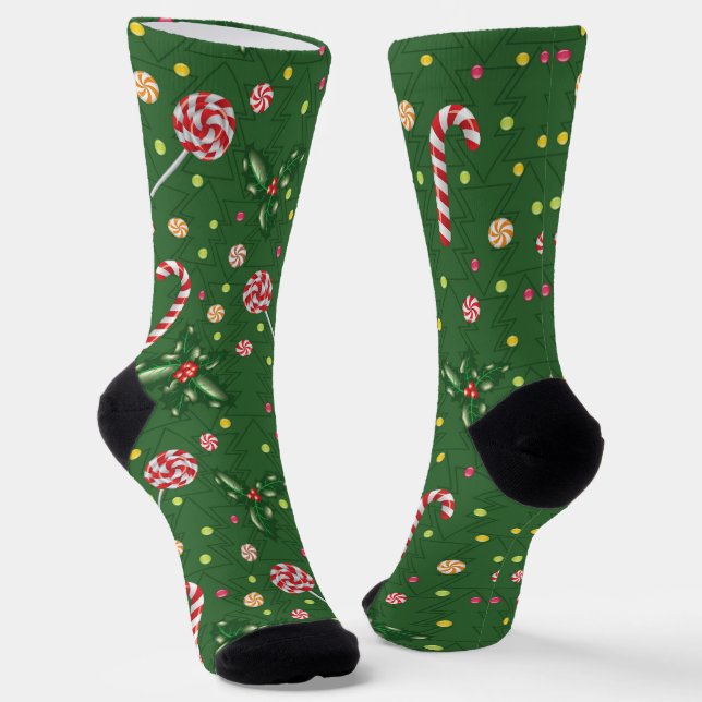 Peppermint Candy Socks (Angled)