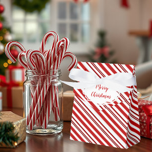 Peppermint candy stripe personalized favor box