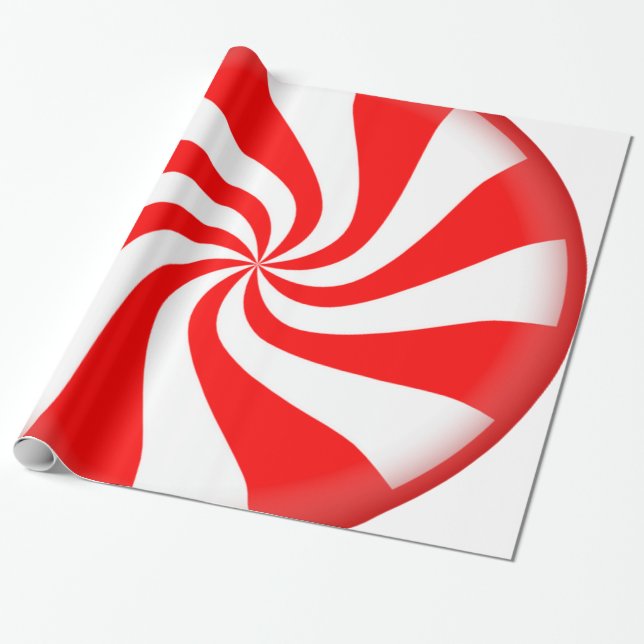 Peppermint Candy Wrapping Paper (Unrolled)