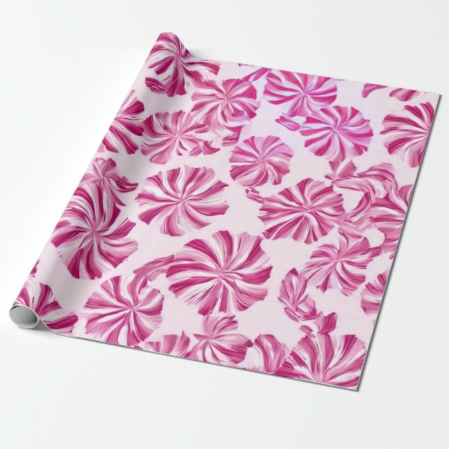 Peppermint Candy Wrapping Paper (Unrolled)