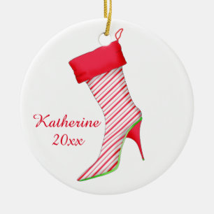 Peppermint Chaussure Amant de Noël Ornement avec n