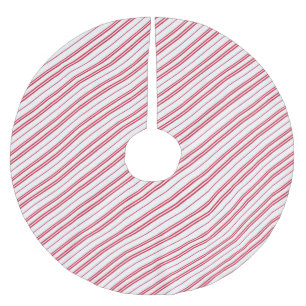 Peppermint Christmas Candy Cane Stripes Brushed Polyester Tree Skirt