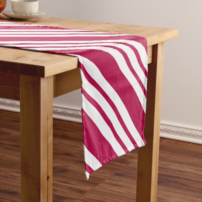 Peppermint Christmas Candy Cane Table Runner Decor (In Situ)