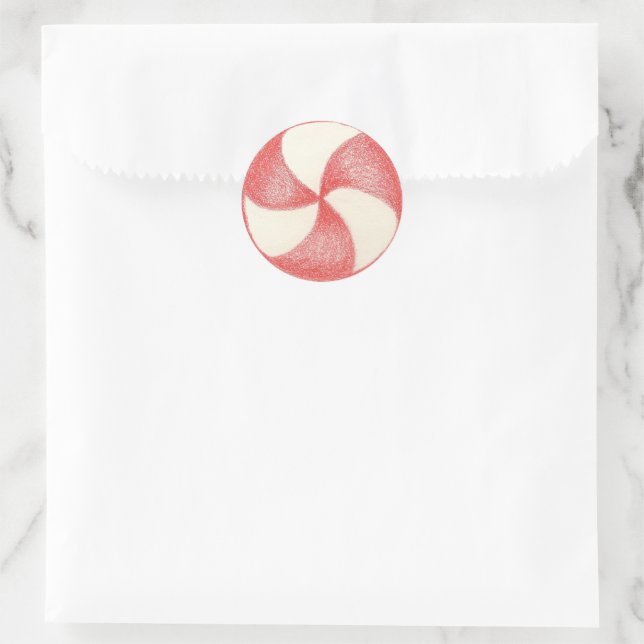 Peppermint Christmas Candy Sticker (Bag)