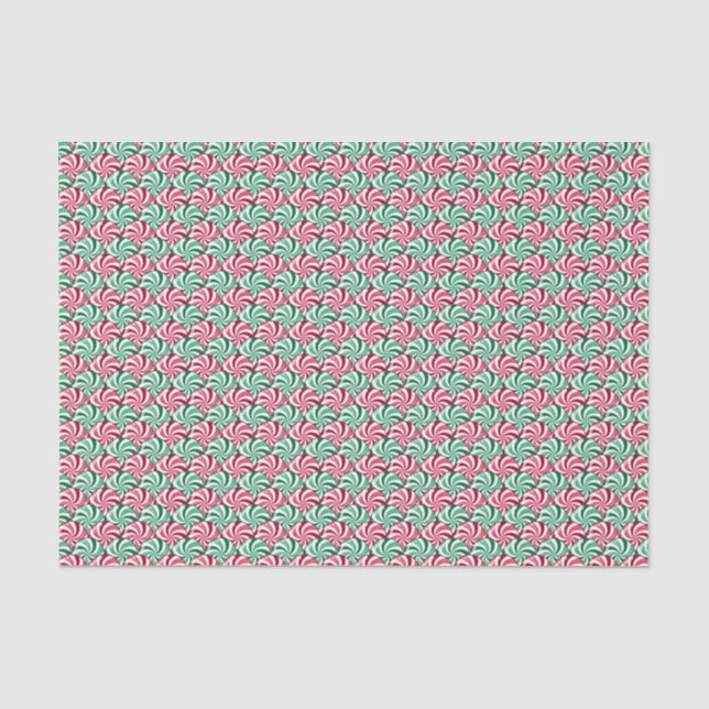 Peppermint Christmas Pattern Tissue Paper (Front)