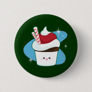 Peppermint Cupcake 2 Inch Round Button