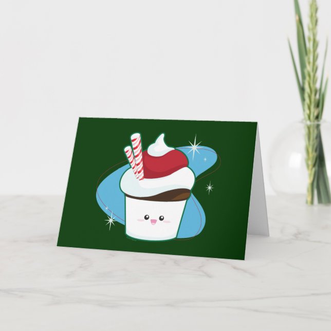 Peppermint Cupcake Holiday Card (Front)