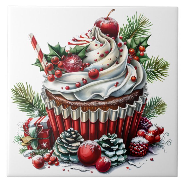 Peppermint Cupcakes Tile (Front)