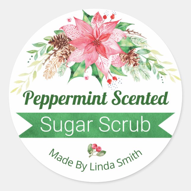 Peppermint de Noël Parfumé sucre Étiquettes (Devant)