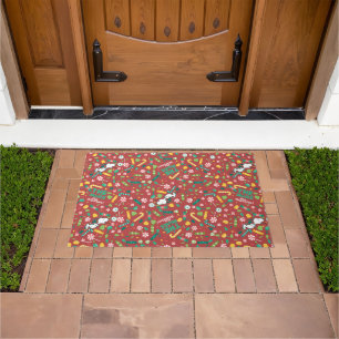 Peppermint Dreams Snoopy Candy Pattern Doormat