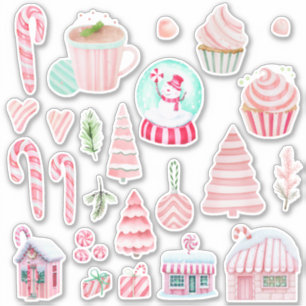 Peppermint Dreams Watercolor Stickers