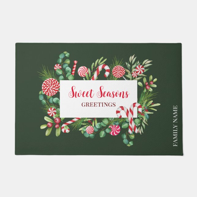 Peppermint Elegance Doormat (Front)