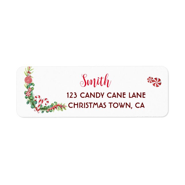 Peppermint Elegance Return Address Label (Front)