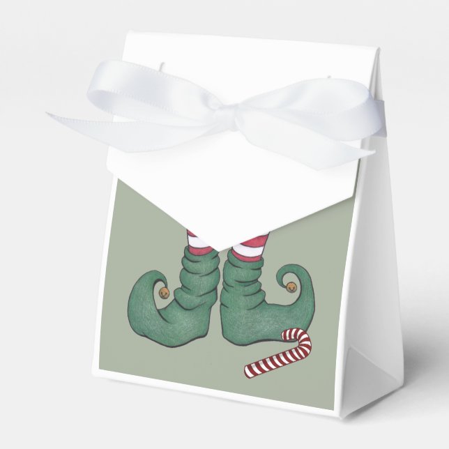 Peppermint Elf Holiday Favor Box (Front Side)