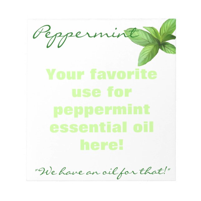 Peppermint Essential  Oil Notepad (Front)