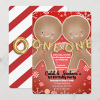 Peppermint Gingerbread Twins 1st Birthday Party