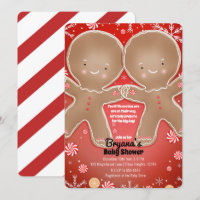 Peppermint Gingerbread Twins Holiday Baby Shower