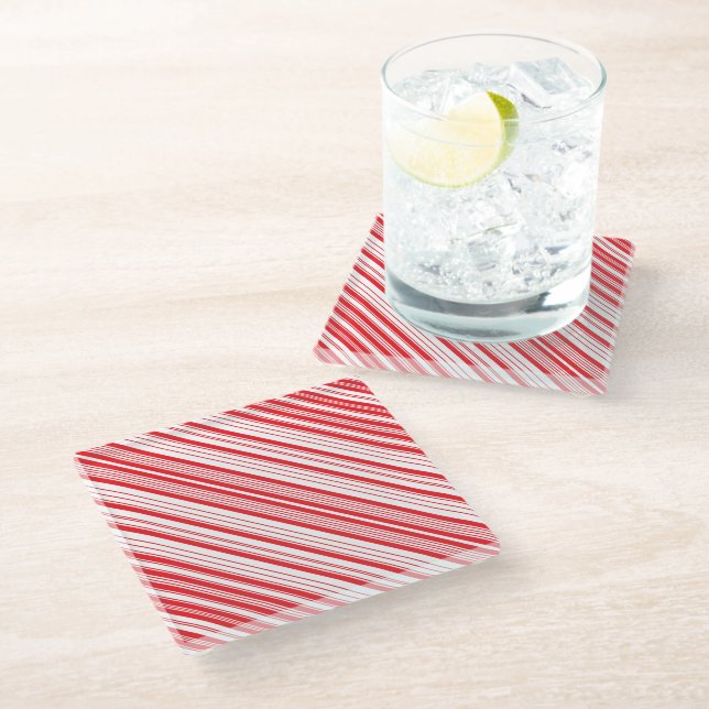 Peppermint Glass Coaster (Angled)