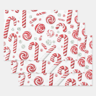 Peppermint Holidays Wrapping Paper Sheet