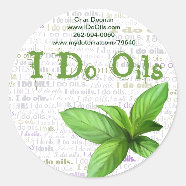 Peppermint "I Do Oils" Label (Front)
