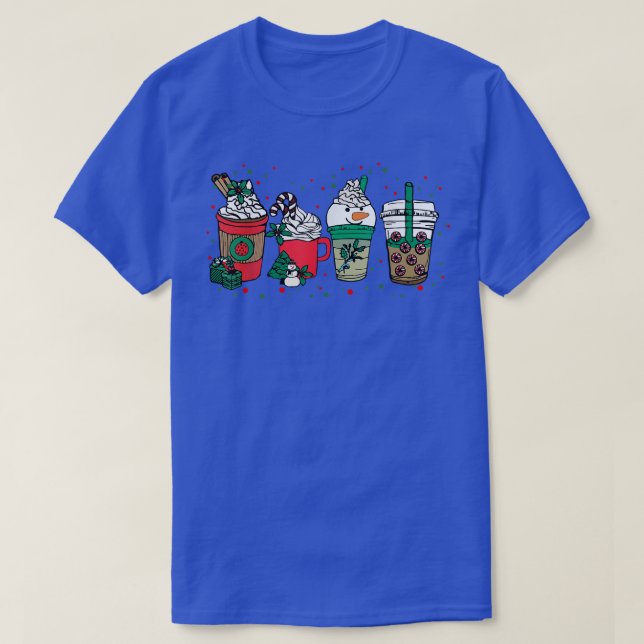 Peppermint Iced Latte Snowmen Sweets Snow Coffee C T-Shirt (Design Front)