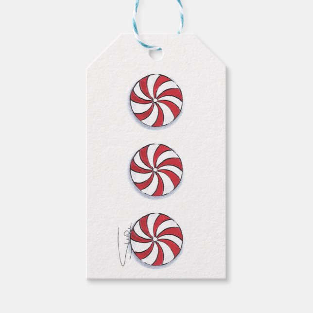 Peppermint Kisses Gift Tags (Front)