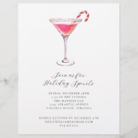 Peppermint Martini Holiday Cocktail Party Invite