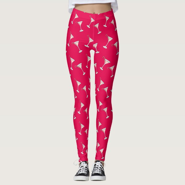 Peppermint Martini Leggings (Christmas Holiday) (Front)