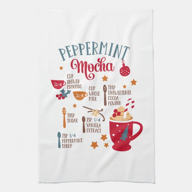 Peppermint Mocha Kitchen Towel (Vertical)