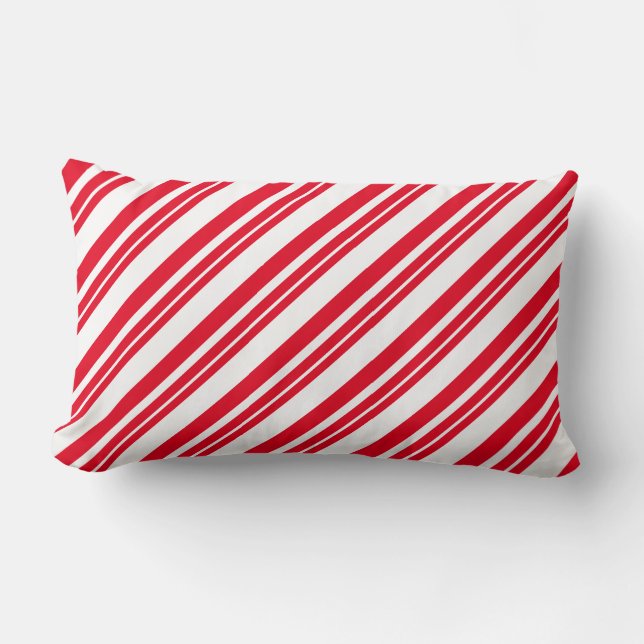 Peppermint Paper- Fruit stripe Lumbar Pillow (Front)