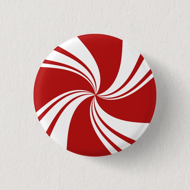Peppermint Paper Plate 1 Inch Round Button (Front)