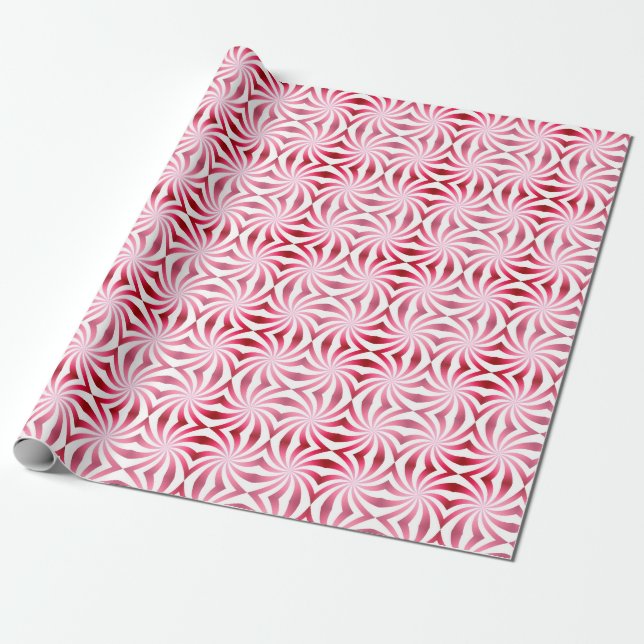 Peppermint Pattern Fun Modern Gift Wrapping Paper (Unrolled)