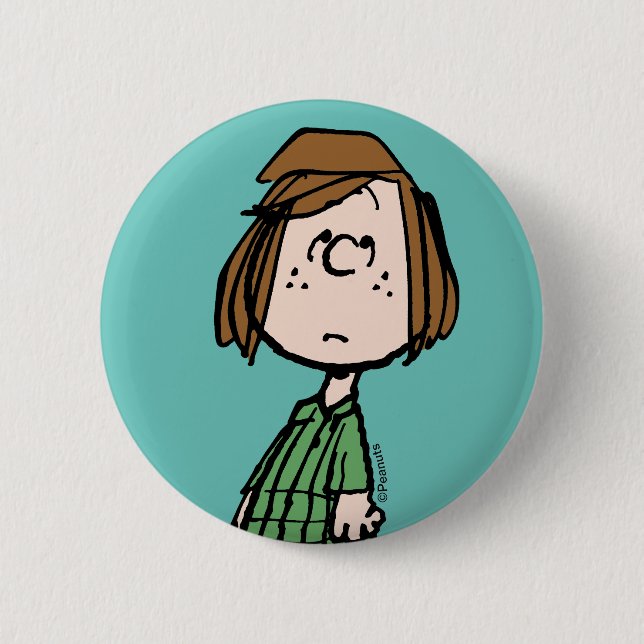Peppermint Patty Rolling Eyes 2 Inch Round Button (Front)