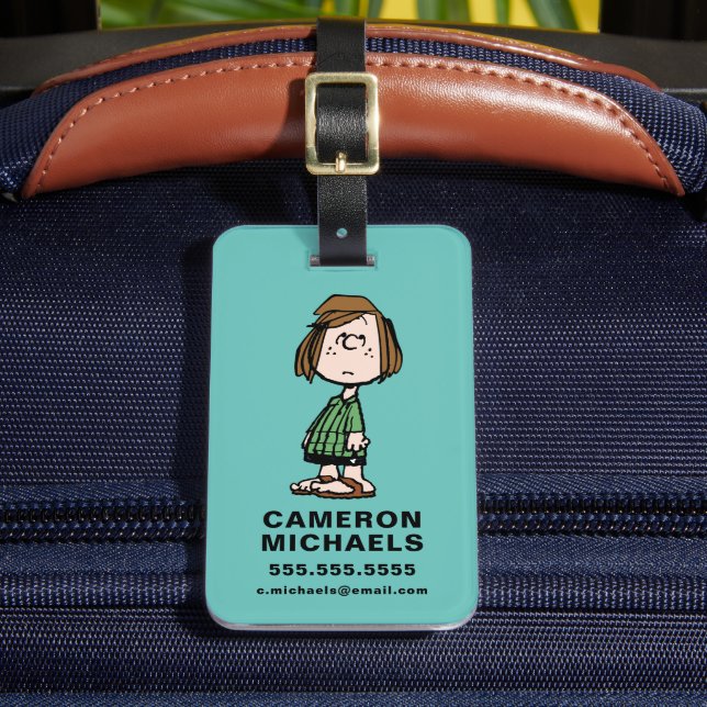 Peppermint Patty Rolling Eyes Luggage Tag (Front Insitu 2)